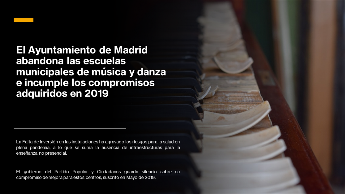 El Ayuntamiento de Madrid abandona las escuelas municipales de música y danza