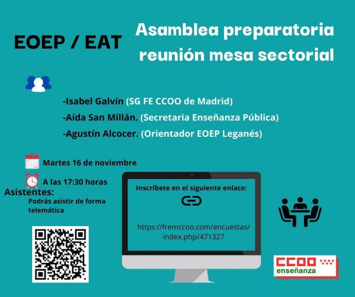 Asamblea EAT y EOEP: cobro de itinerancias, horarios y circular