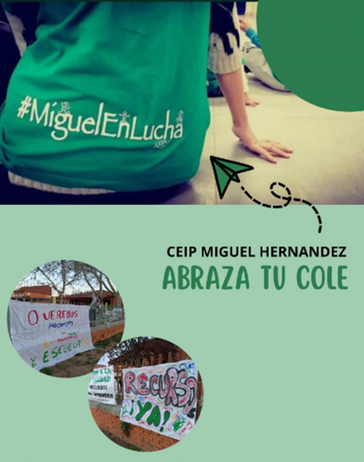 Abrazo colectivo y simblico al colegio Miguel Hernndez