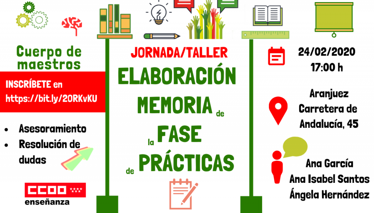 Jornada/taller elaboracin de memoria maestros/as en prcticas Aranjuez