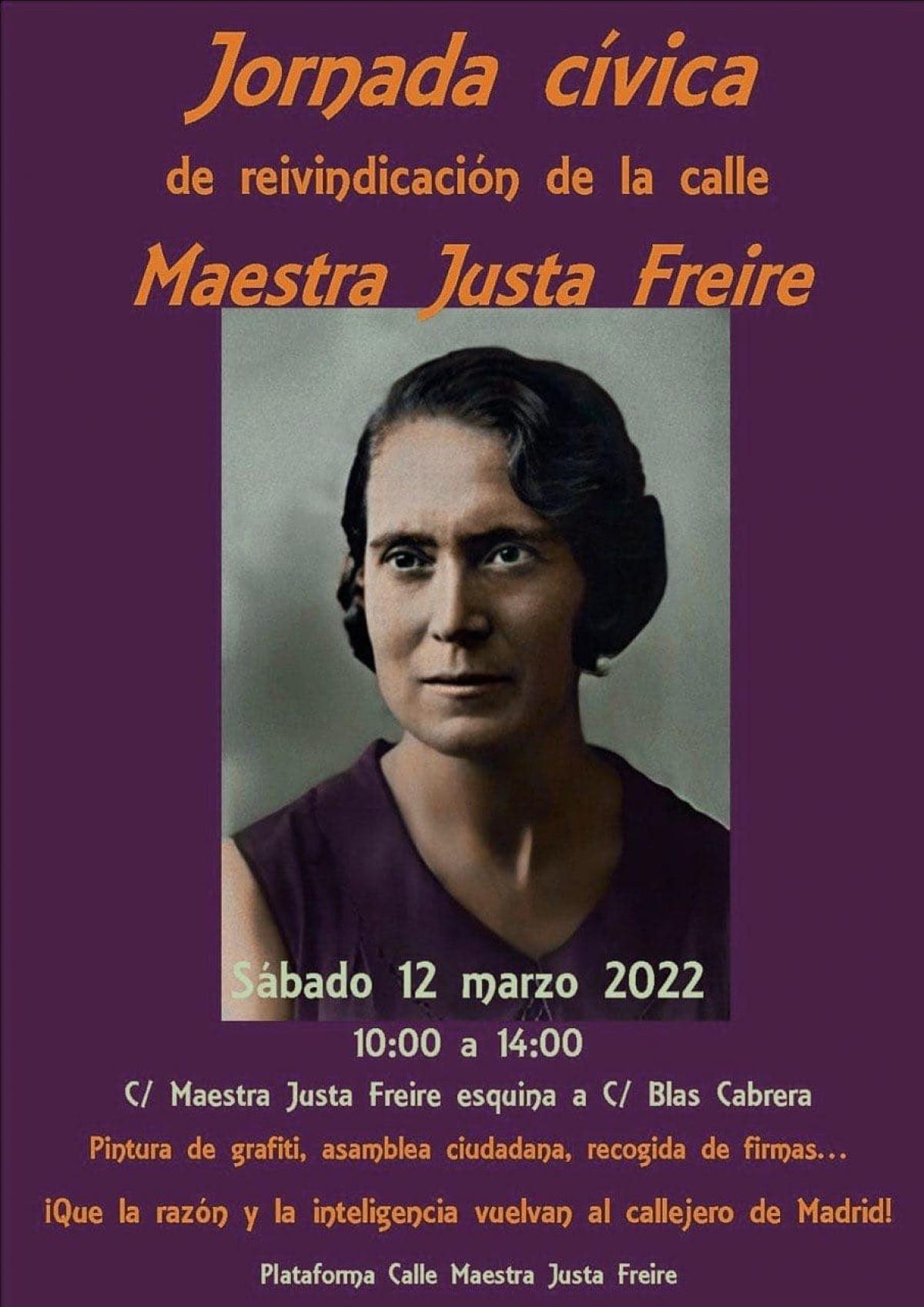 Jornada cvica de reivindicacin de la calle Maestra Justa Freire