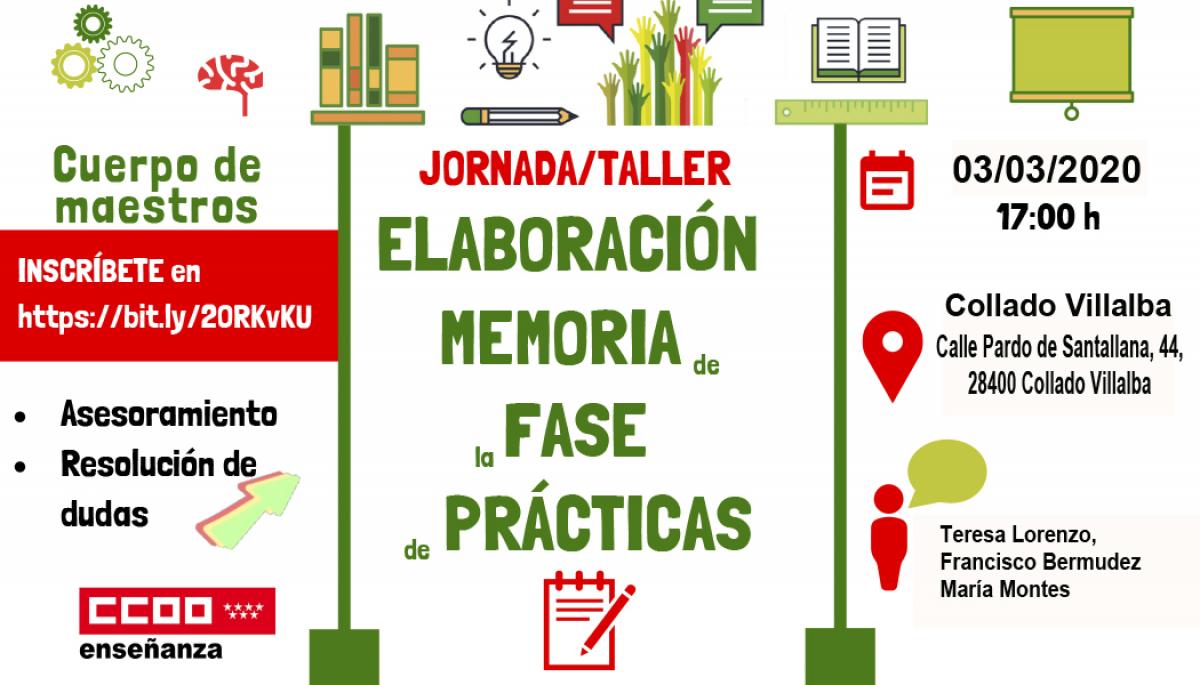 Jornada/taller elaboracin de la memoria de la fase de prcticas para el Cuerpo de maestros