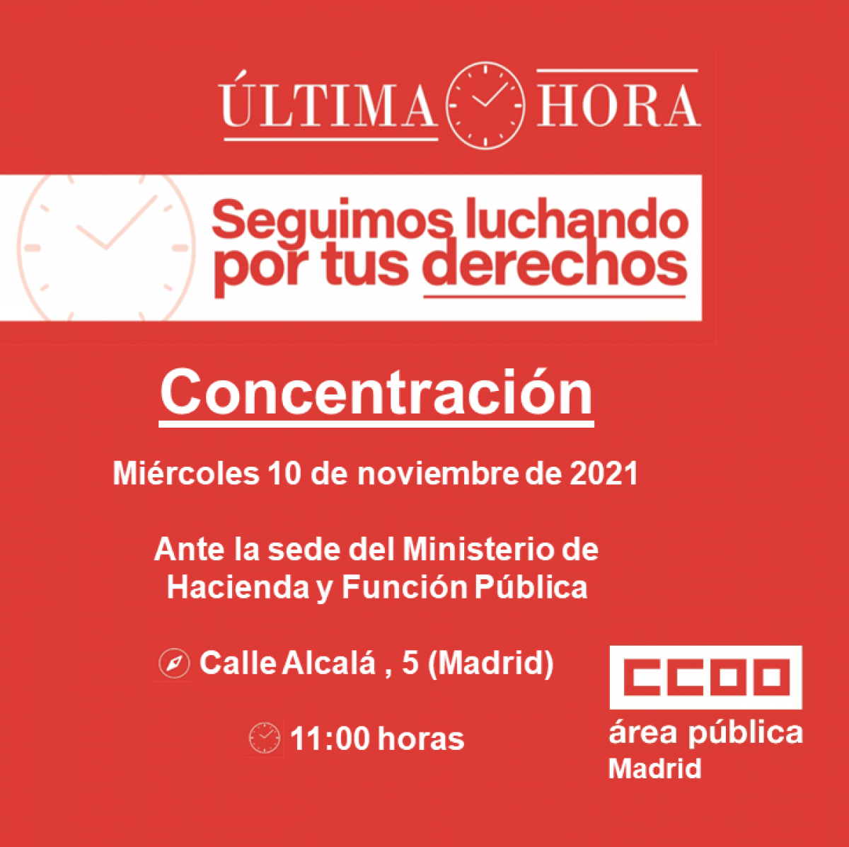 Concentracin ante la sede del Ministerio de Hacienda y Funcin Pblica de Madrid.