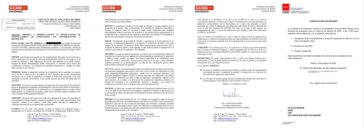 CCOO solicita reunin urgente para exigir retirada de los cambios de ultima hora y aclarar las dudas existentes